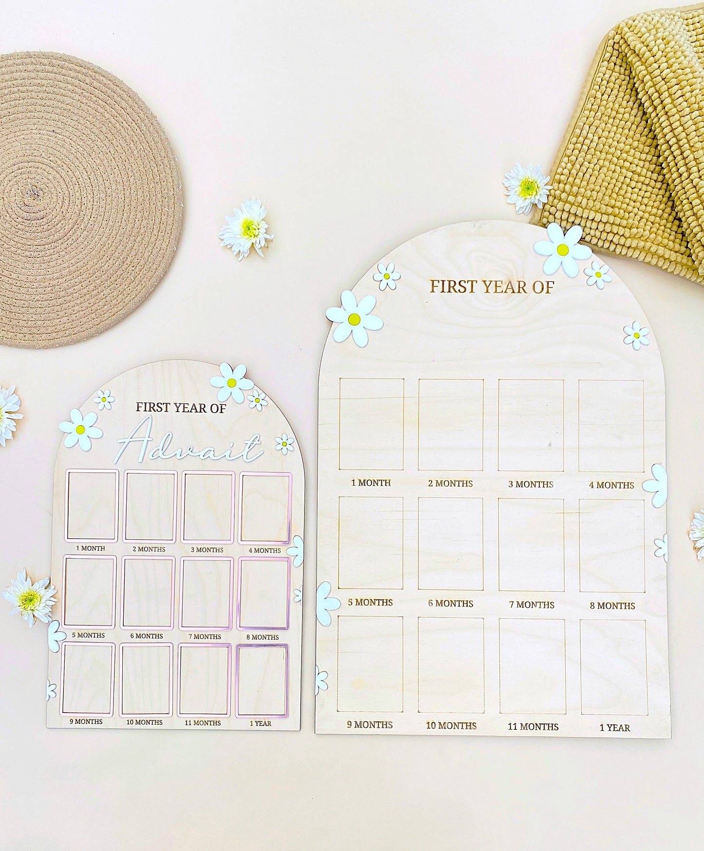 12 MONTH BABY PHOTO BOARD | DAISY THEME