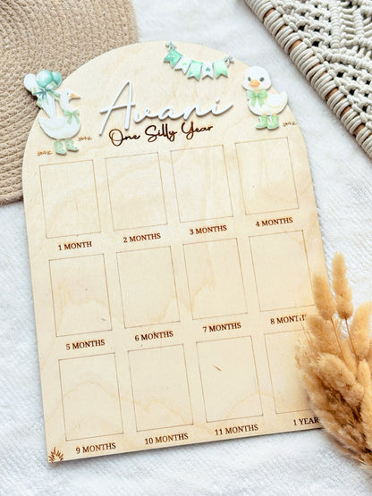12 MONTH BABY PHOTO BOARD | BABY GOOES THEME
