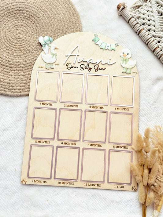 12 MONTH BABY PHOTO BOARD | BABY GOOES THEME