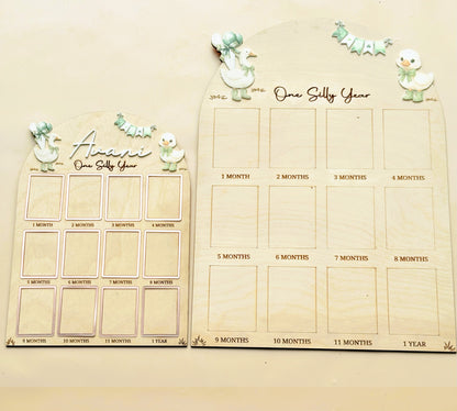 12 MONTH BABY PHOTO BOARD | BABY GOOES THEME
