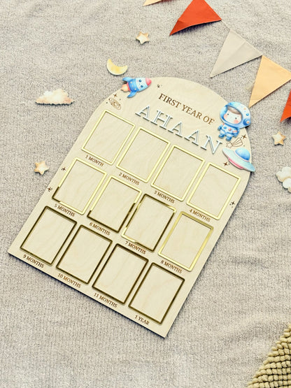 12 MONTH BABY PHOTO BOARD | SPACE THEME