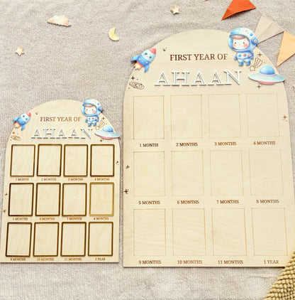12 MONTH BABY PHOTO BOARD | SPACE THEME