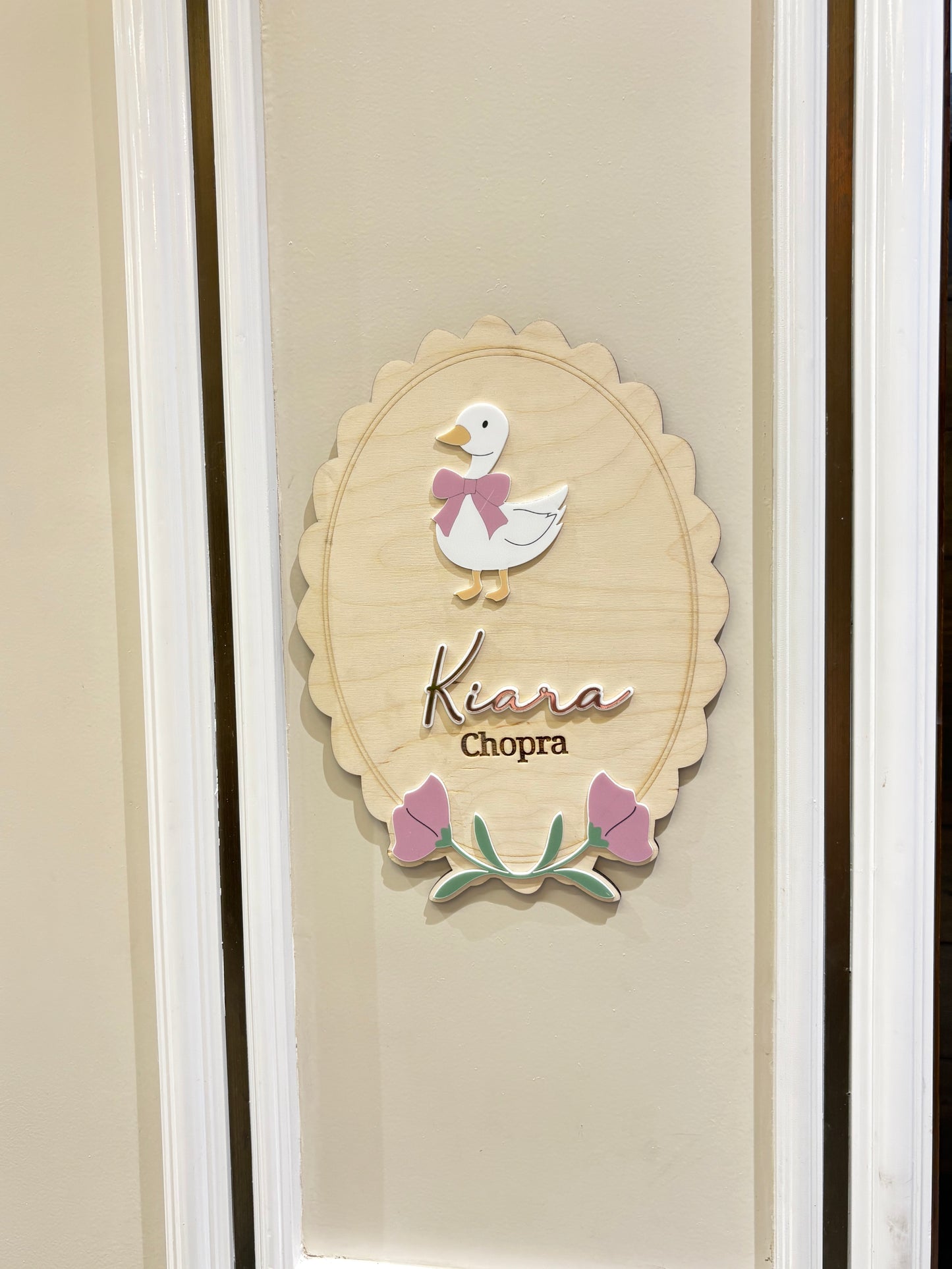 Room Name Card| Gooes theme |Premium |Wooden