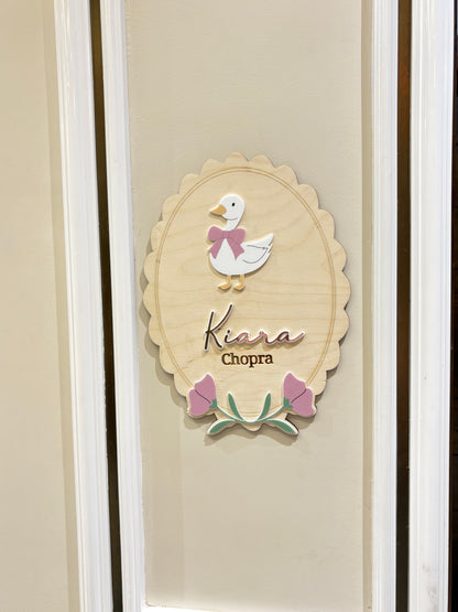 Room Name Card| Gooes theme |Premium |Wooden
