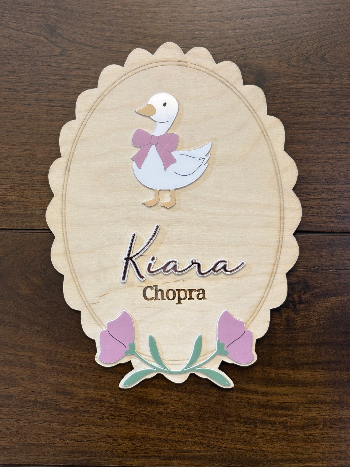 Room Name Card| Gooes theme |Premium |Wooden