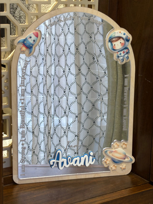 Affirmation Mirror | Space theme | Personalize | Unbreakable
