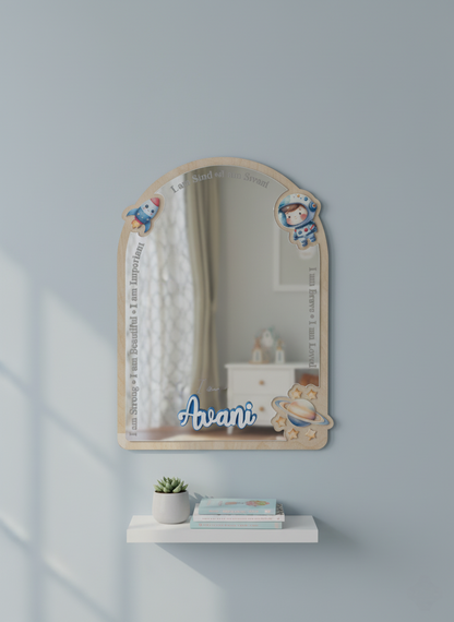 Affirmation Mirror | Space theme | Personalize | Unbreakable