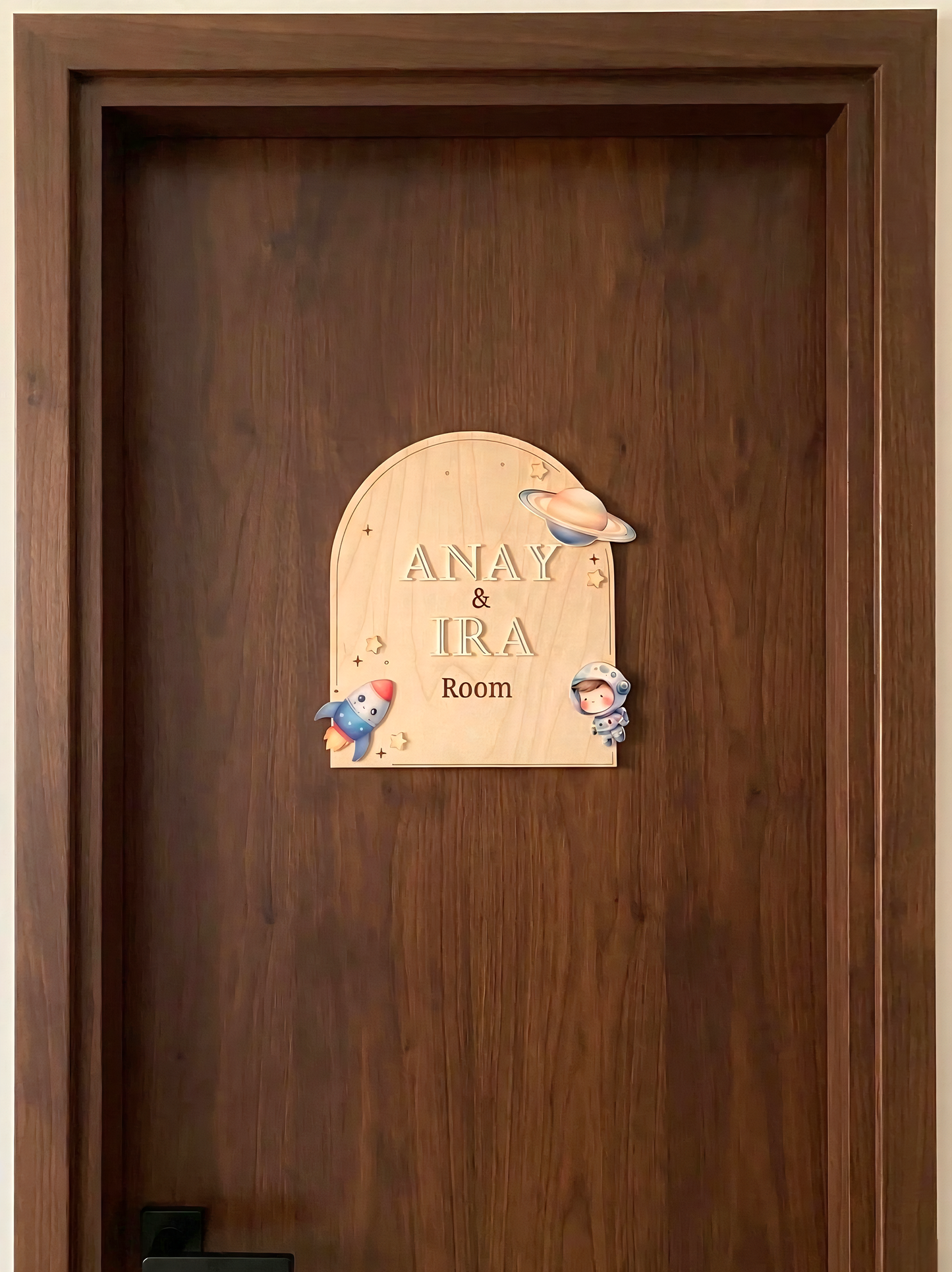 Room Name Card| Space theme |Premium |Wooden