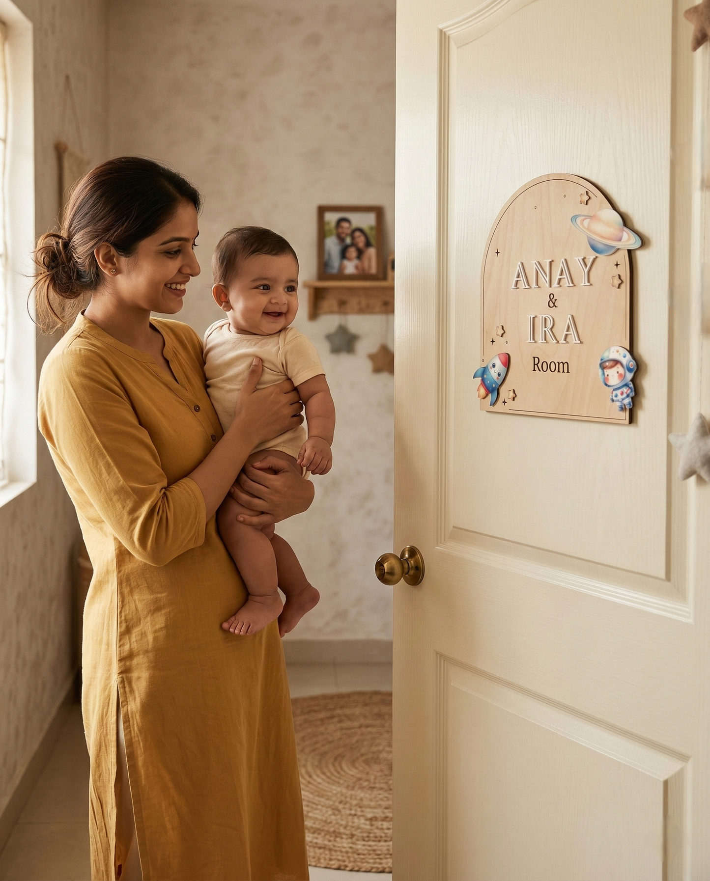 Room Name Card| Space theme |Premium |Wooden