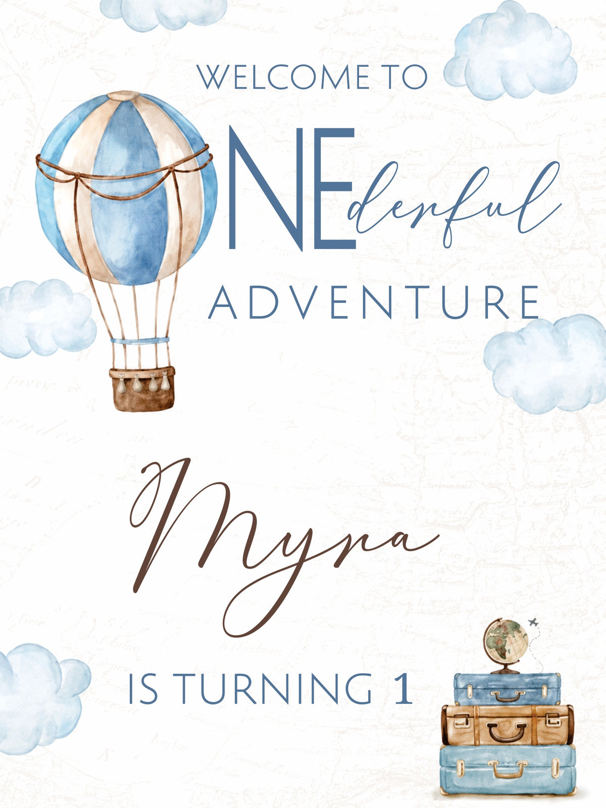 Birthday Welcome Board Hot Air Balloon Theme