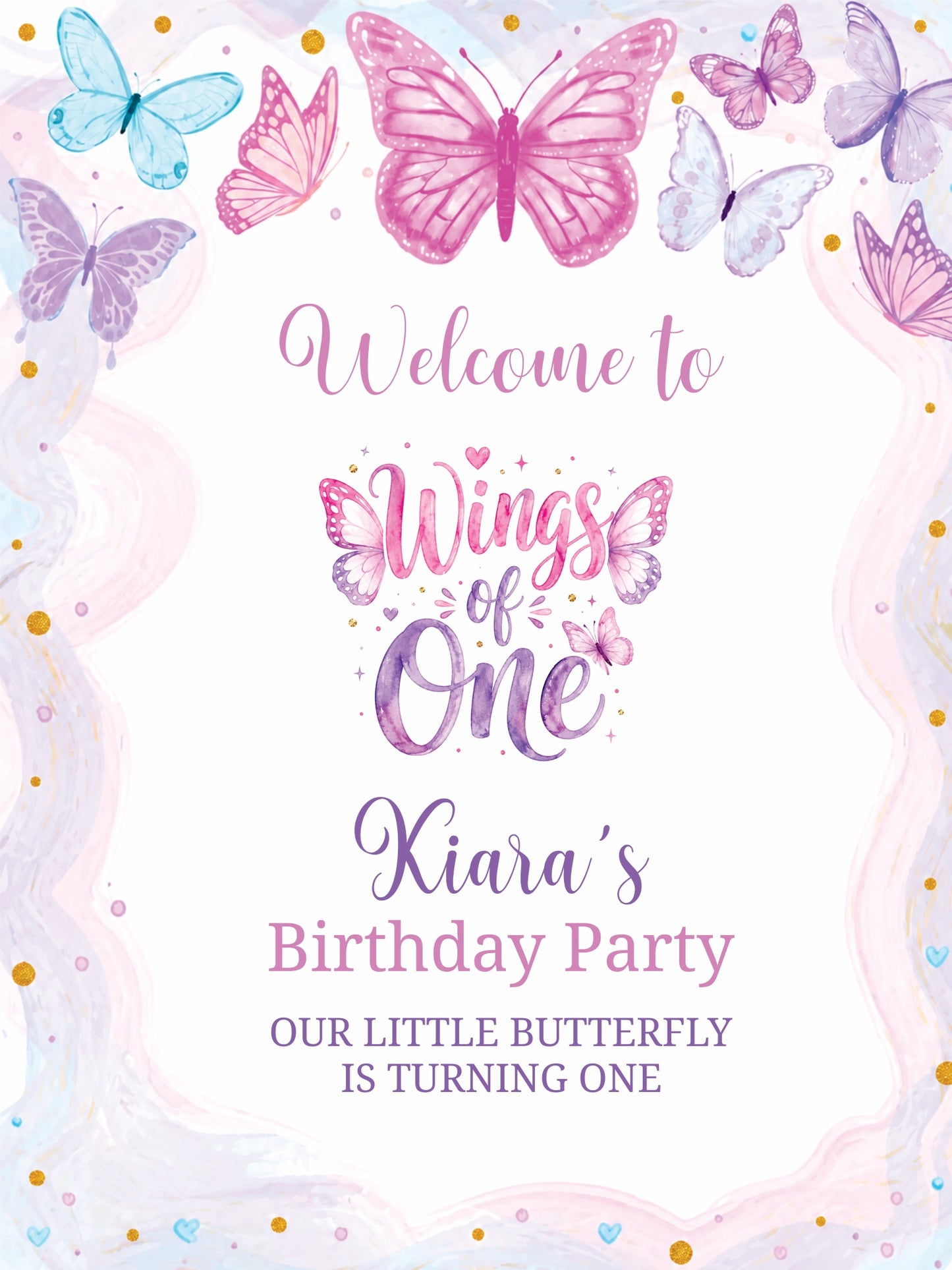 Birthday Welcome Board Butterfly Theme