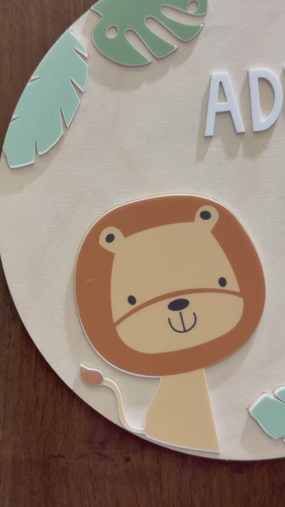 Room Name Card |Simba theme |Premium |Wooden