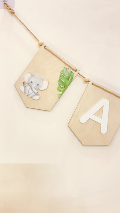 Baby name bunting | Jungle Theme