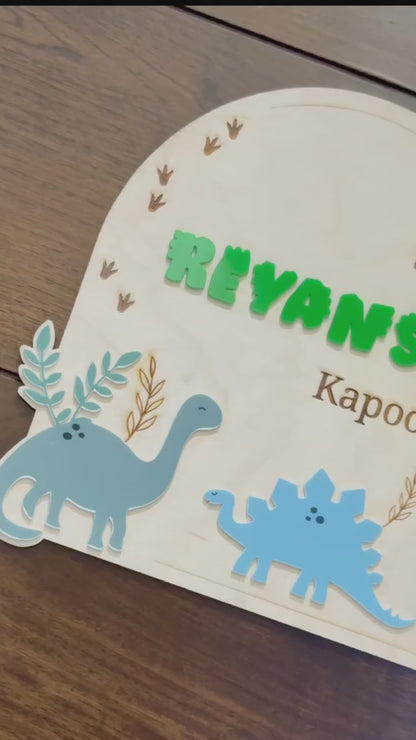 Room Name Card| Dinosaur theme |Premium |Wooden