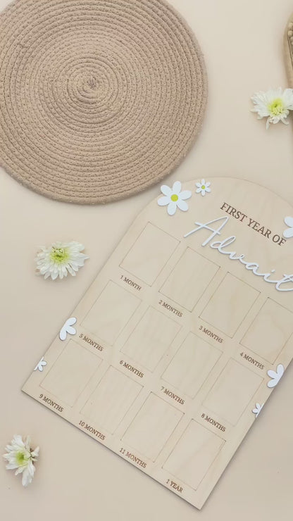 12 MONTH BABY PHOTO BOARD | DAISY THEME