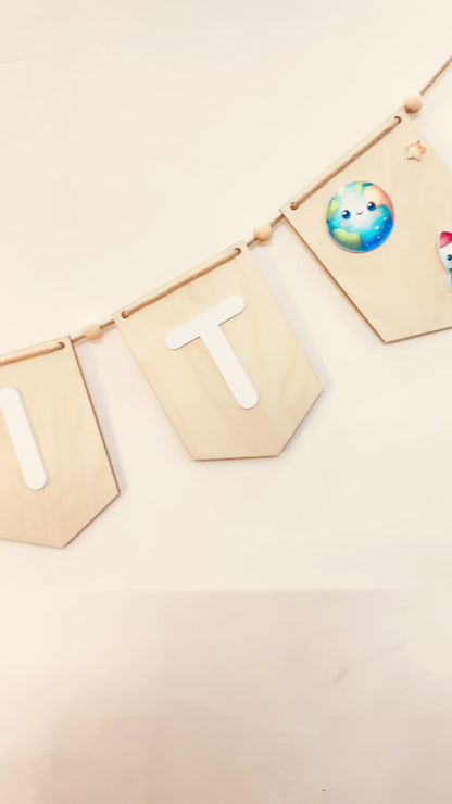 Baby name bunting | Space Theme