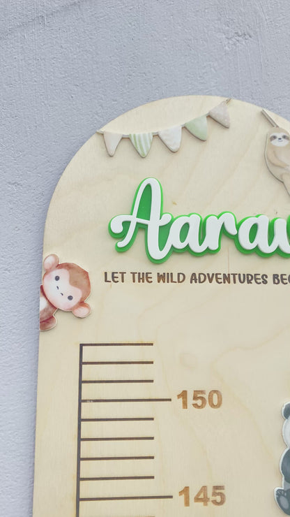 Growth chart Jungle safari theme