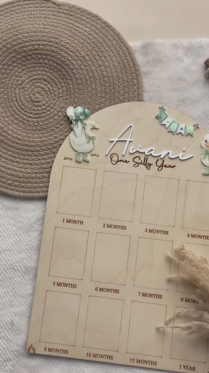 12 MONTH BABY PHOTO BOARD | BABY GOOES THEME