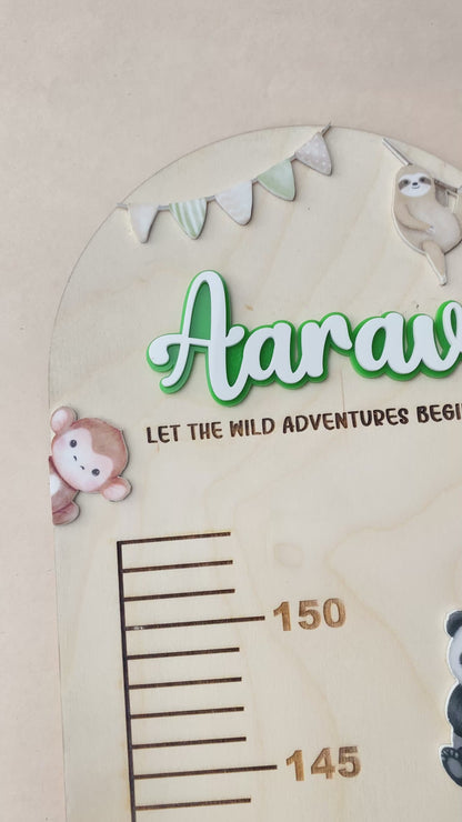 Growth chart Jungle safari theme