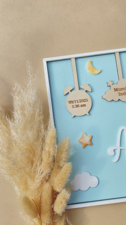 Birth Announcement Frame Sign | Sky Cruise