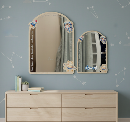 Affirmation Mirror | Space theme | Personalize | Unbreakable
