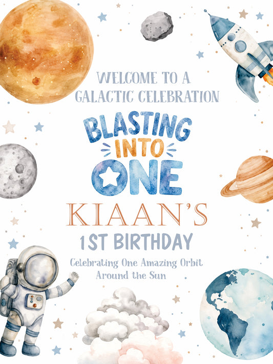 Birthday Welcome Board Space Theme