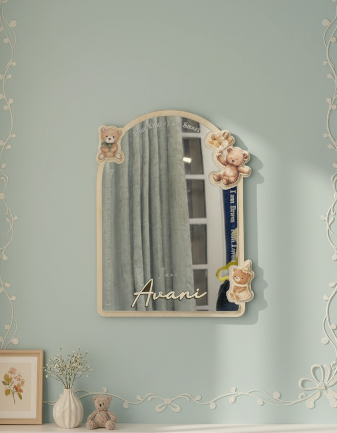 Affirmation Mirror | Teddy theme | Personalize | Unbreakable