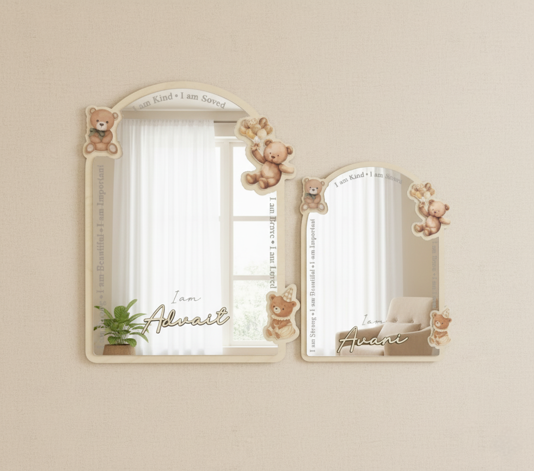 Affirmation Mirror | Teddy theme | Personalize | Unbreakable